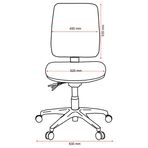 Buro Roma 3 Lever High Back With Seat Slide Without Arms Charcoal