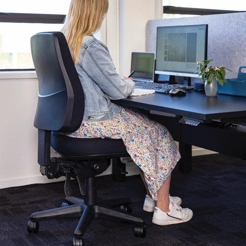 Buro Roma 3 Lever High Back With Seat Slide Without Arms Navy