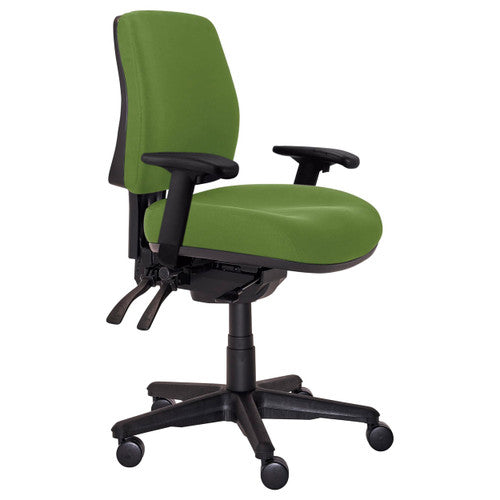Buro Roma 3 Lever Mid Back With Seat Slide With Arms Green