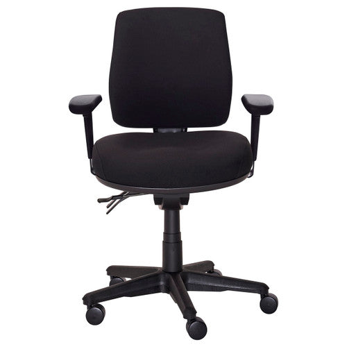 Buro Roma 3 Lever Mid Back With Seat Slide With Arms Navy
