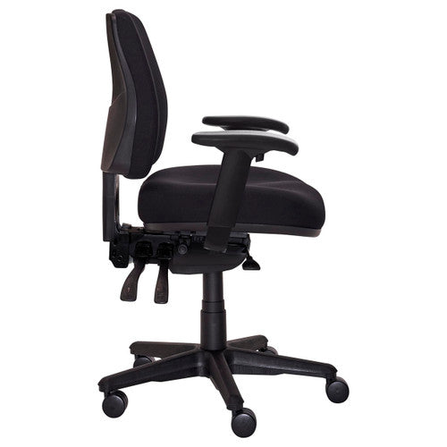 Buro Roma 3 Lever Mid Back With Seat Slide With Arms Navy