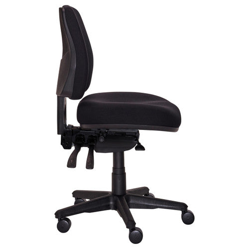 Buro Roma 3 Lever Mid Back With Seat Slide Without Arms Black