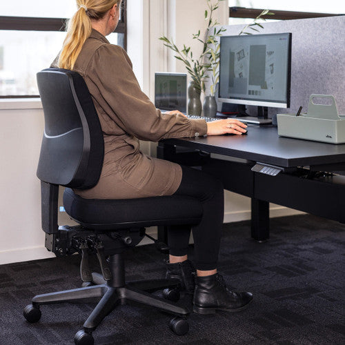 Buro Roma 3 Lever Mid Back With Seat Slide Without Arms Navy