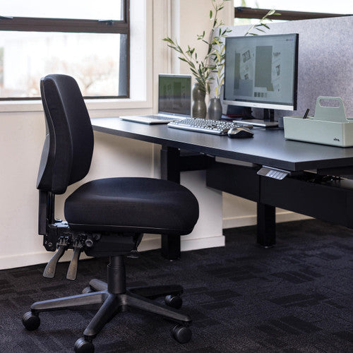 Buro Roma 3 Lever Mid Back With Seat Slide Without Arms Red