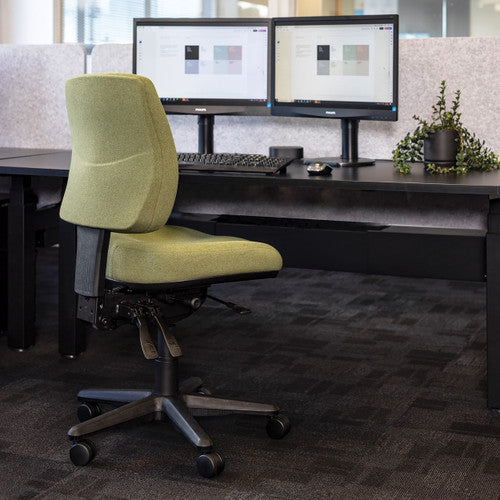 Buro Roma 3 Lever Mid Back With Seat Slide Without Arms Safetex Charcoal