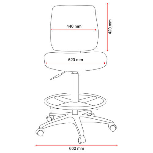 Buro Roma Drafting Chair 1 Lever Mid Back Black