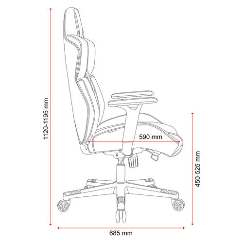 Buro x PowerA Raider Gaming Chair Black Grey