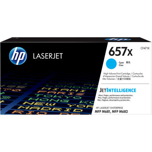 HP 657X High Yield Original LaserJet Toner Cartridge Cyan 23000 Pages