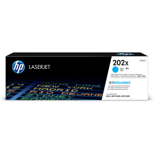 HP 202X High Yield Original LaserJet Toner Cartridge Cyan 2500 Pages