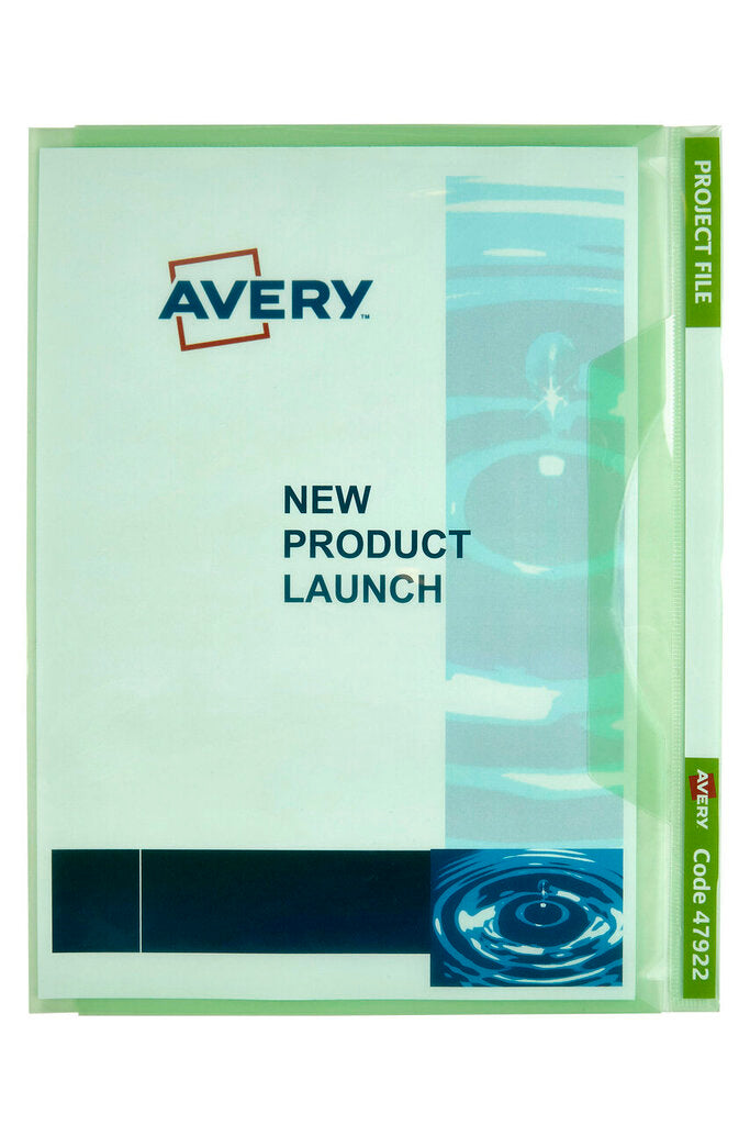 Avery Green Transparent Plastic Project File A4