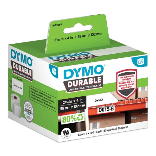 Dymo LabelWriter durable shipping labels 59 x 102mm roll 300 mid-size industrial strength waterproof