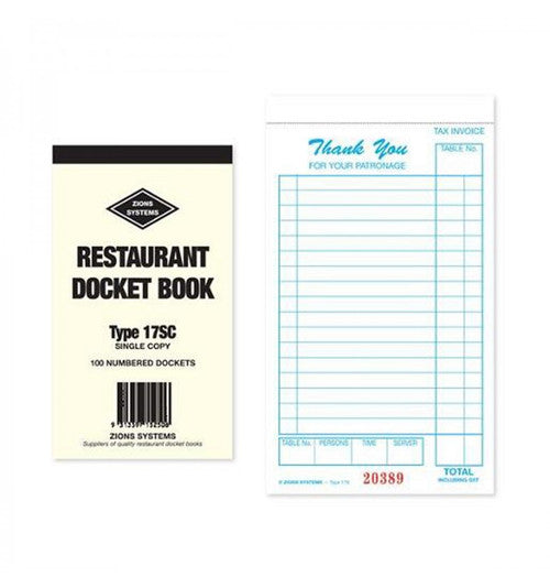 Zions Cafe Docket Book