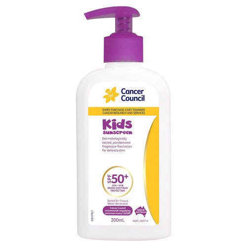 Cancer Council SPF50+ Kids Sunscreen Pump 200ml Pack of 24