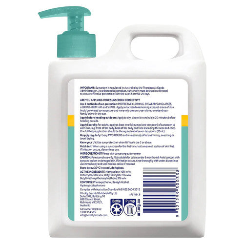 Cancer Council SPF50+ Moisturising Sunscreen Pump 1L Pack of 6