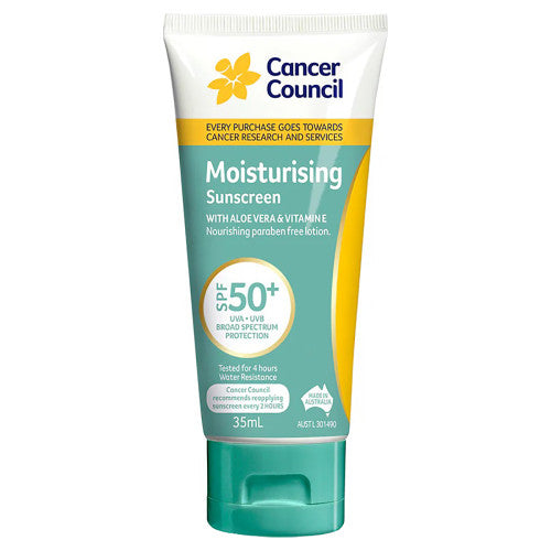 Cancer Council SPF50+ Moisturising Sunscreen Tube 35ml Pack of 70