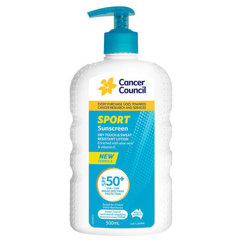 Cancer Council SPF50+ Sport Sunscreen Pump 500ml Pack of 12