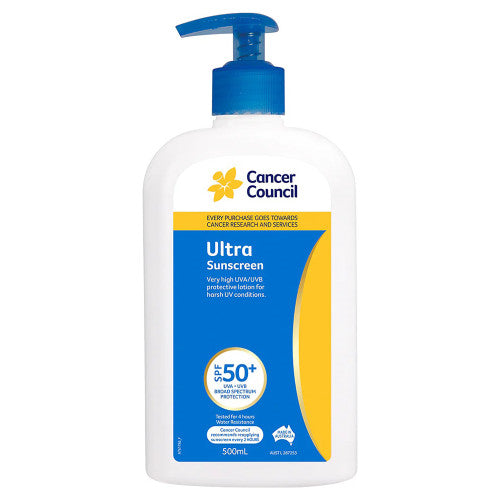 Cancer Council SPF50+ Ultra Sunscreen Pump 500ml Pack of 12