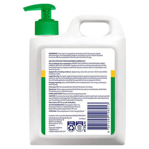 Cancer Council SPF50+ Work Sunscreen Pump 1L Pack of 6
