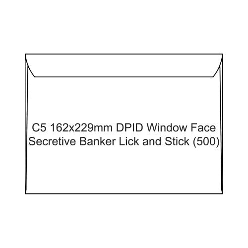 Candida C5 Envelopes DPID Window Face Secretive Banker Lick and Stick 162 x 229mm Box of 500