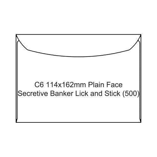 Candida C6 Envelopes Plain Face Secretive Banker Lick and Stick 114 x 162mm Box of 500