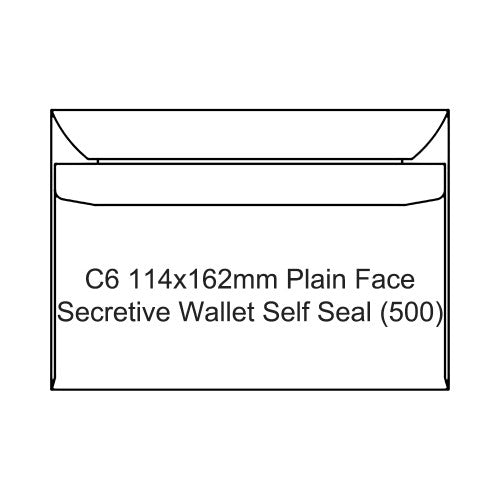 Candida C6 Envelopes Plain Face Secretive Wallet Self Seal 114 x 162mm Box of 500
