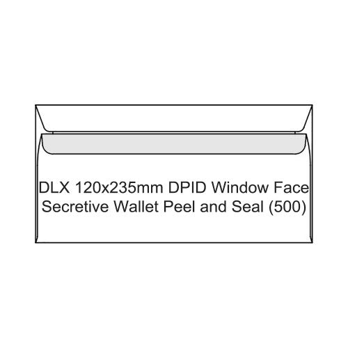 Candida DLX Envelopes DPID Window Face Secretive Wallet Peel and Seal 120 x 235mm Box of 500