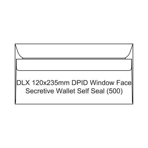 Candida DLX Envelopes DPID Window Face Secretive Wallet Self Seal 120 x 235mm Box of 500