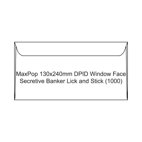 Candida Maxpop Envelopes DPID Window Face Secretive Banker Lick and Stick 130 x 240mm Box of 1000