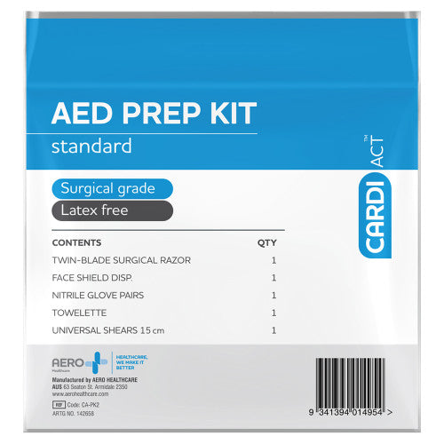 CARDIACT AED BASIC PREP KIT 12.5 X 20.5CM