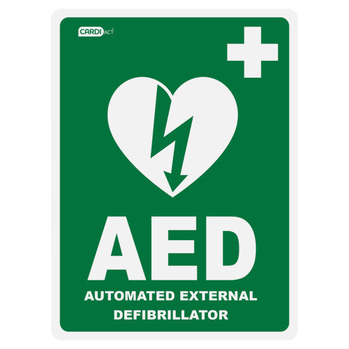 CARDIACT AED STICKER 22.5 X 30CM