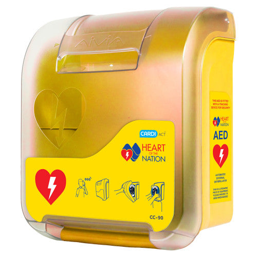 CARDIACT ALARMED AED CABINET 'HEART OF THE NATION' 41 X 33 X 19CM (YELLOW)
