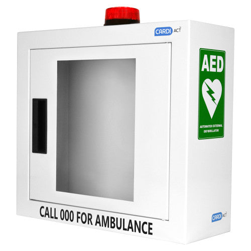 CARDIACT ALARMED AED CABINET WITH STROBE LIGHT 42 X 38 X 15.5CM