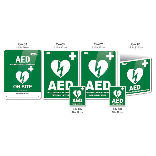 CARDIACT POLY AED ANGLE BRACKET SIGN 22.5 X 22.5CM
