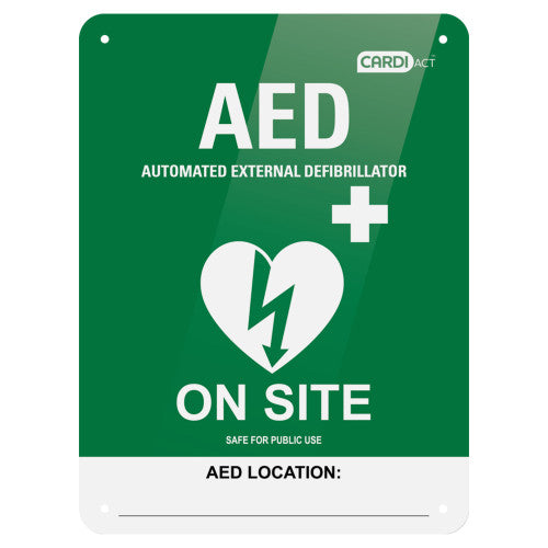CARDIACT POLY AED ON SITE SIGN 22.5 X 30CM