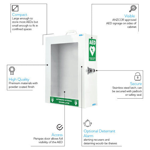 CARDIACT STANDARD AED CABINET 45 X 35.5 X 14.5CM