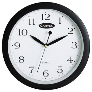 Carven Round Wall Clock 300mm Black