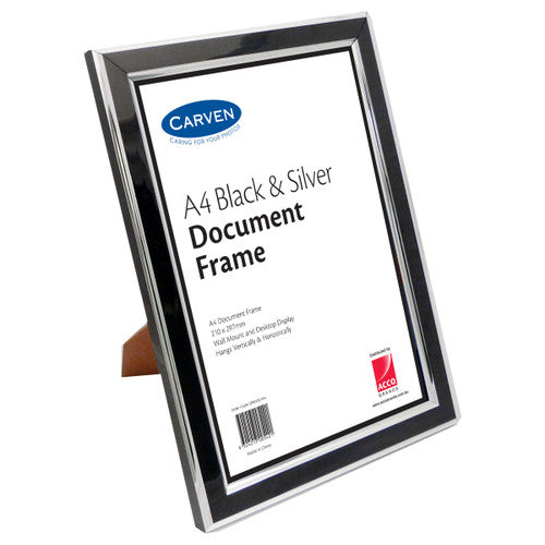 Carven Document Frame Black Silver A4