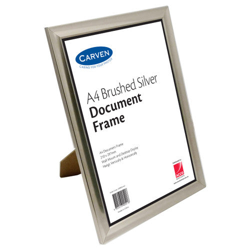 Carven Document Frame Brushed Silver A4