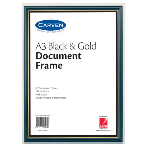 Carven Document Frame Black Gold A3