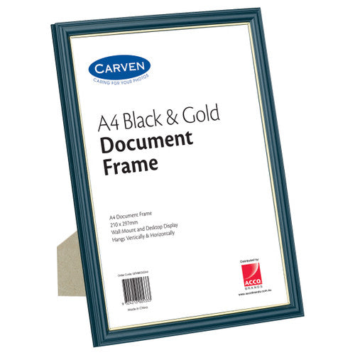 Carven Document Frame Black Gold A4