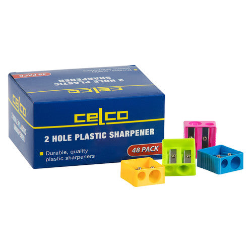 Celco Double Hole Plastic Sharpener Box of 48