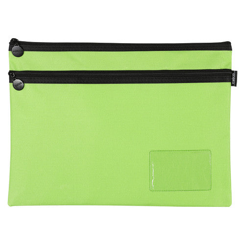 Celco Pencil Case Lime Green 2 Zip Large