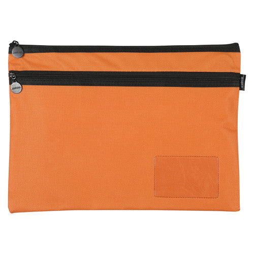 Celco Pencil Case Orange 2 Zip Large