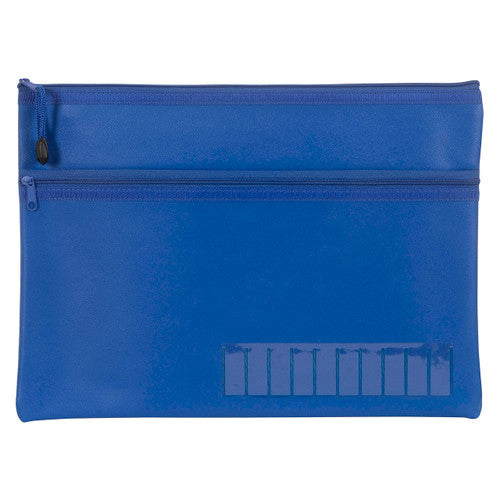 Celco Name Pencil Case Blue Large 2 Zip