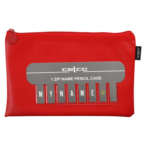 Celco Name Pencil Case Red Small 1 Zip