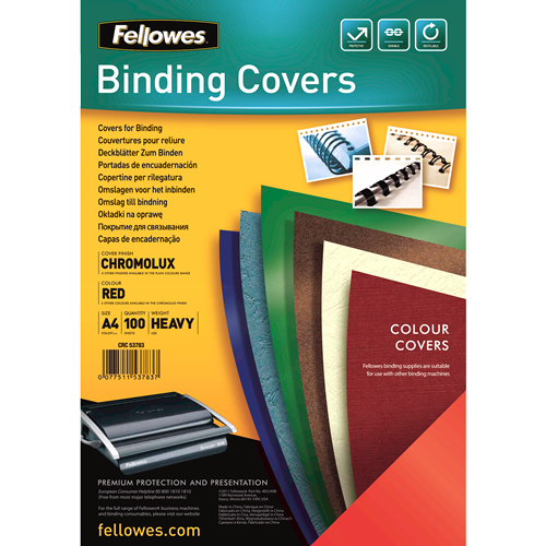 Fellowes Binding Covers Gloss A4 Red