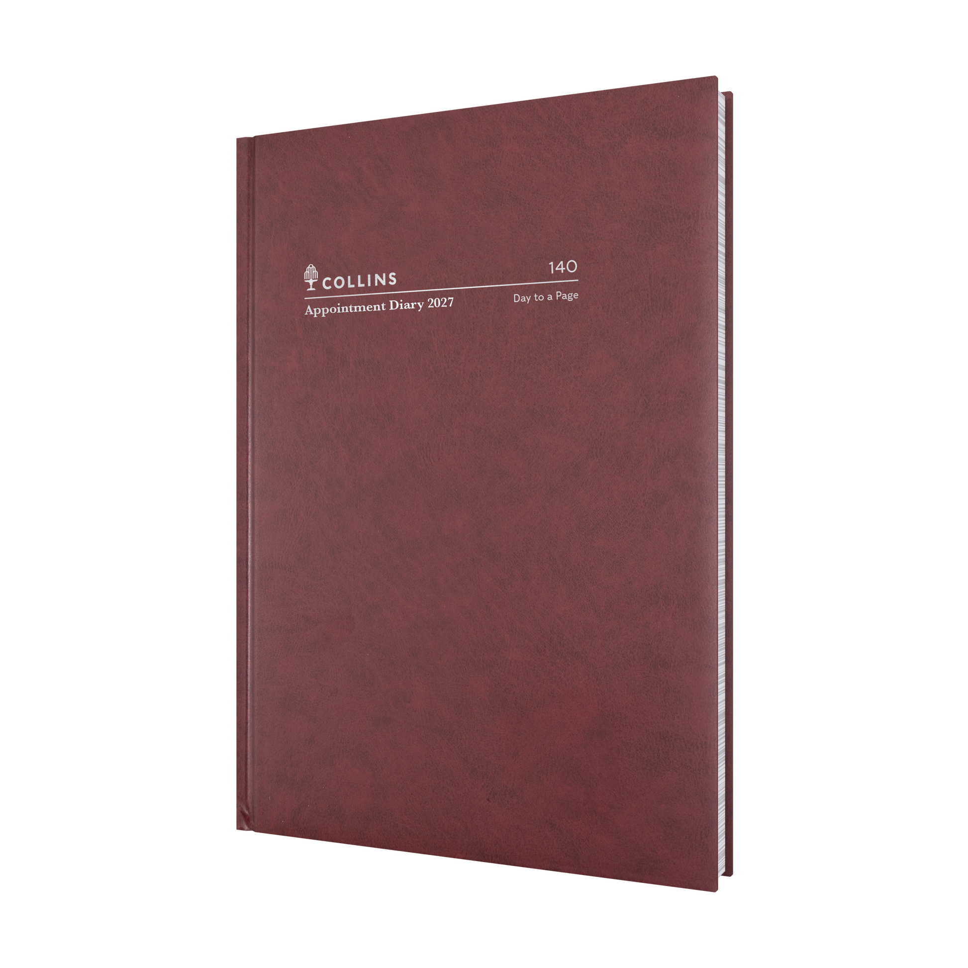 Collins Appointment 2027 A4 Day to Page Burgundy front cover