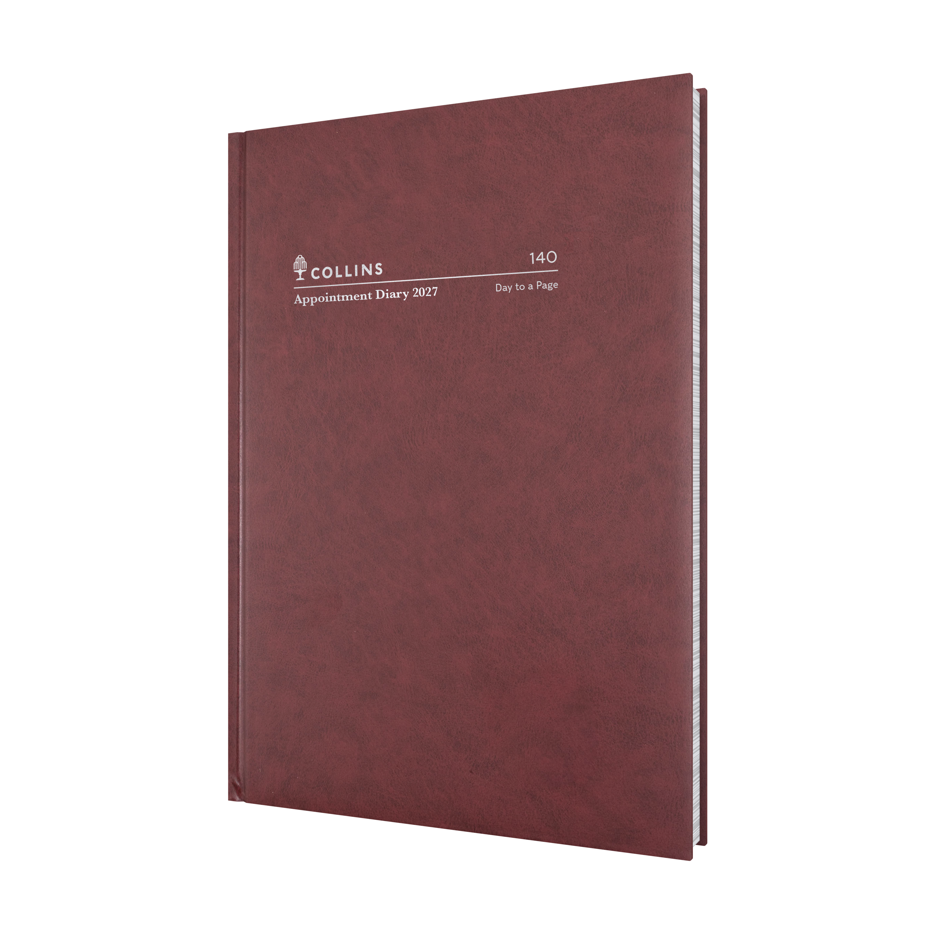 Collins Appointment 2027 A4 Day to Page Burgundy front cover