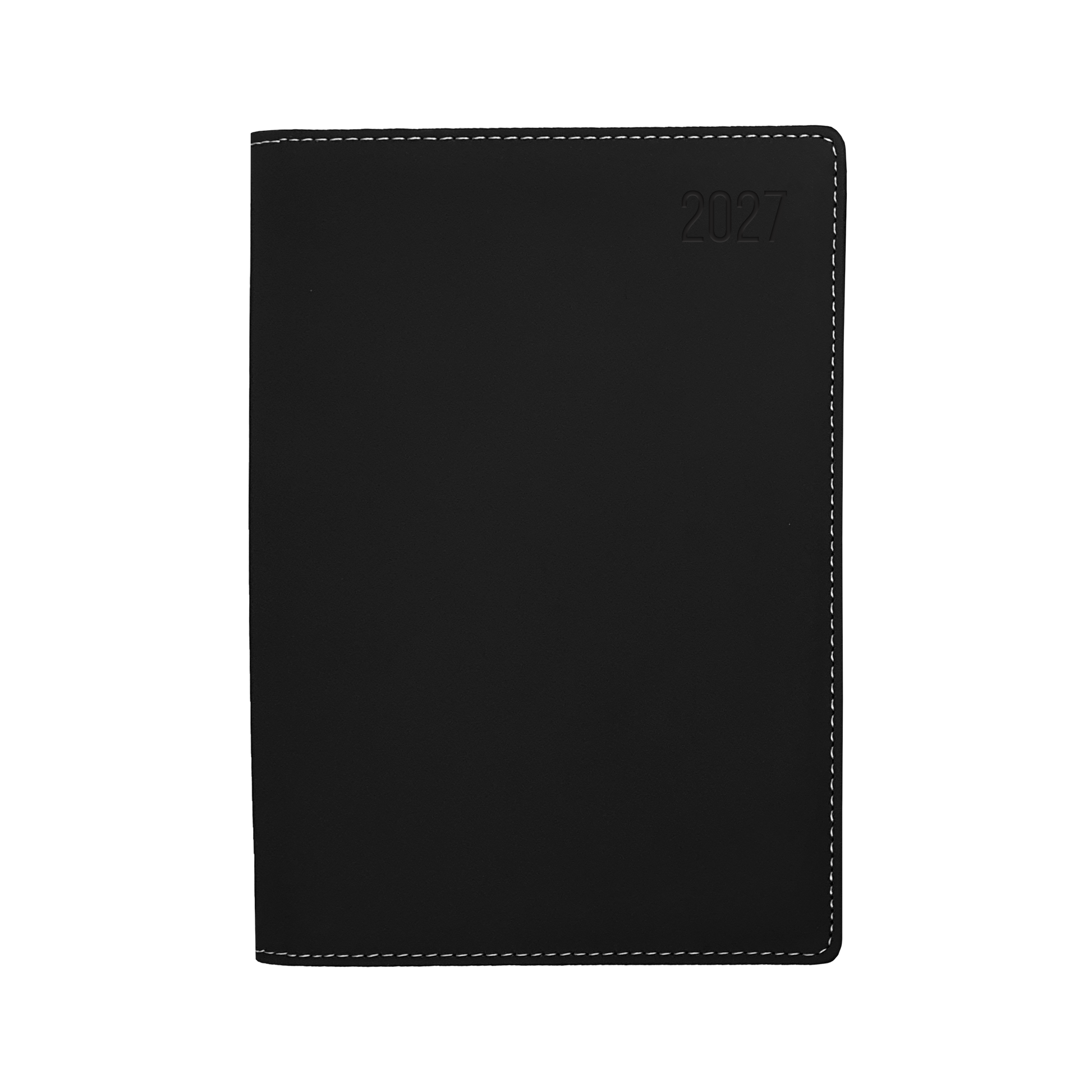 Debden Associate II 2027 A5 day to a page diary black cover angled view