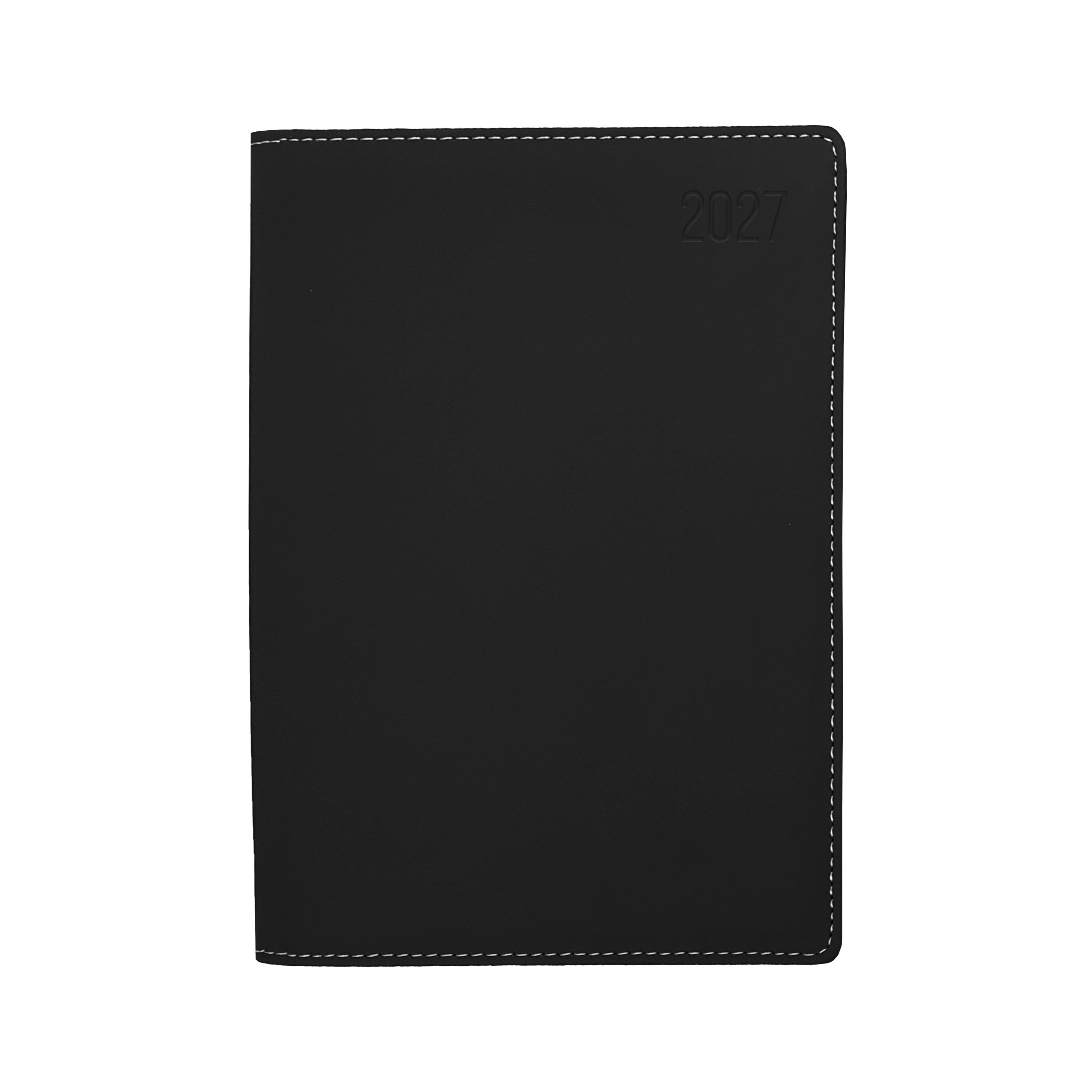 Debden Associate II 2027 A5 day to a page diary black cover angled view